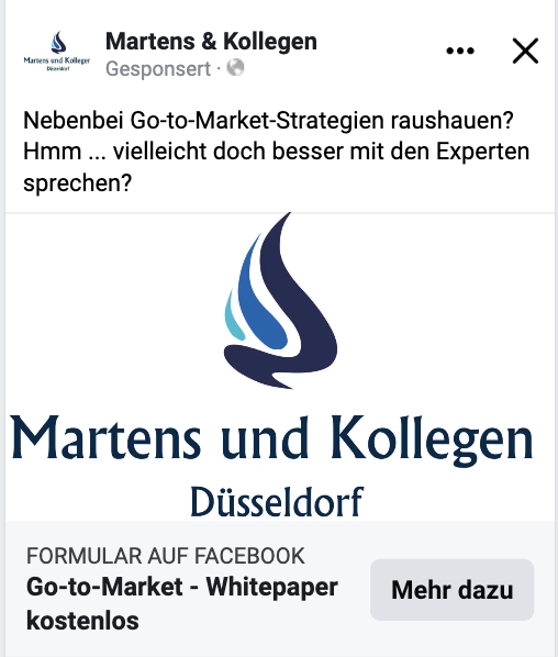 Lead generation op Facebook - Martens & Kollegen