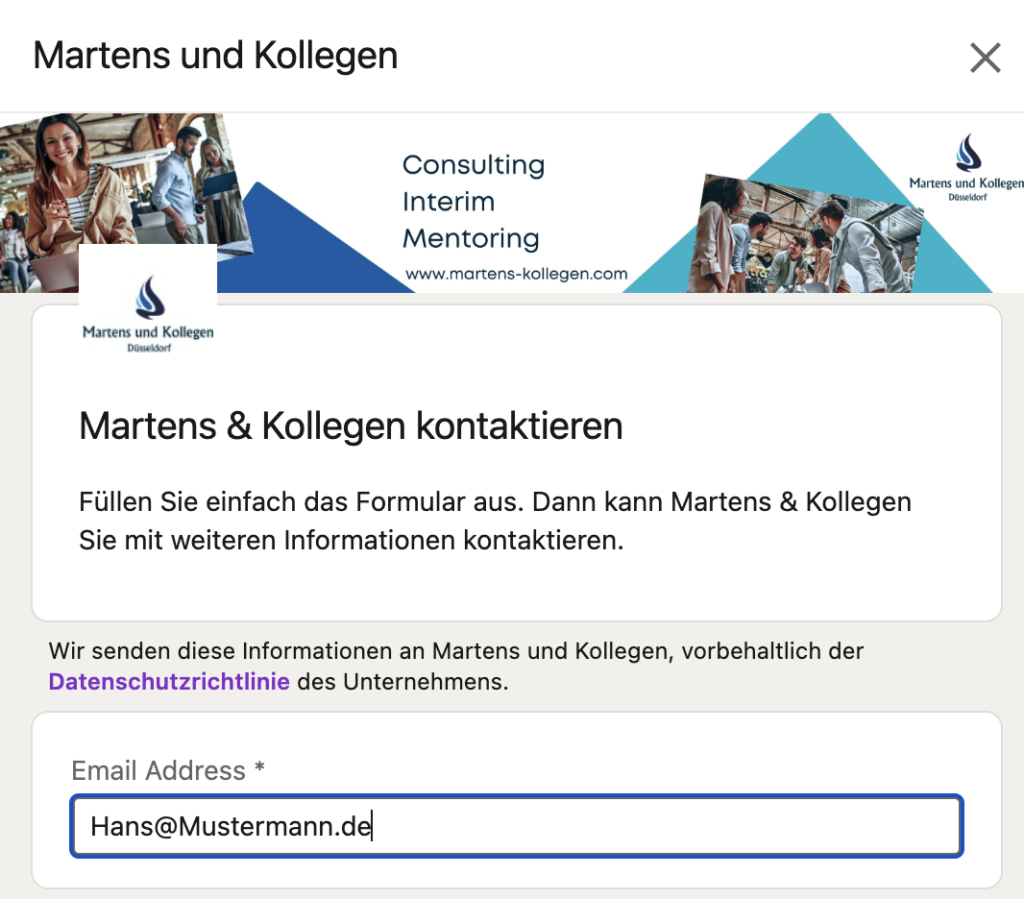 LeadGen auf LinkedIn - Martens & Kollegen
